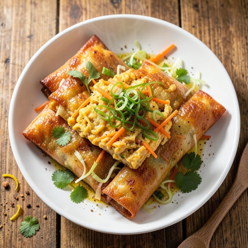 Crispy Fried Egg Rolls Recipe: Crunchy Wonton Shells with Silky Scrambled Centers
