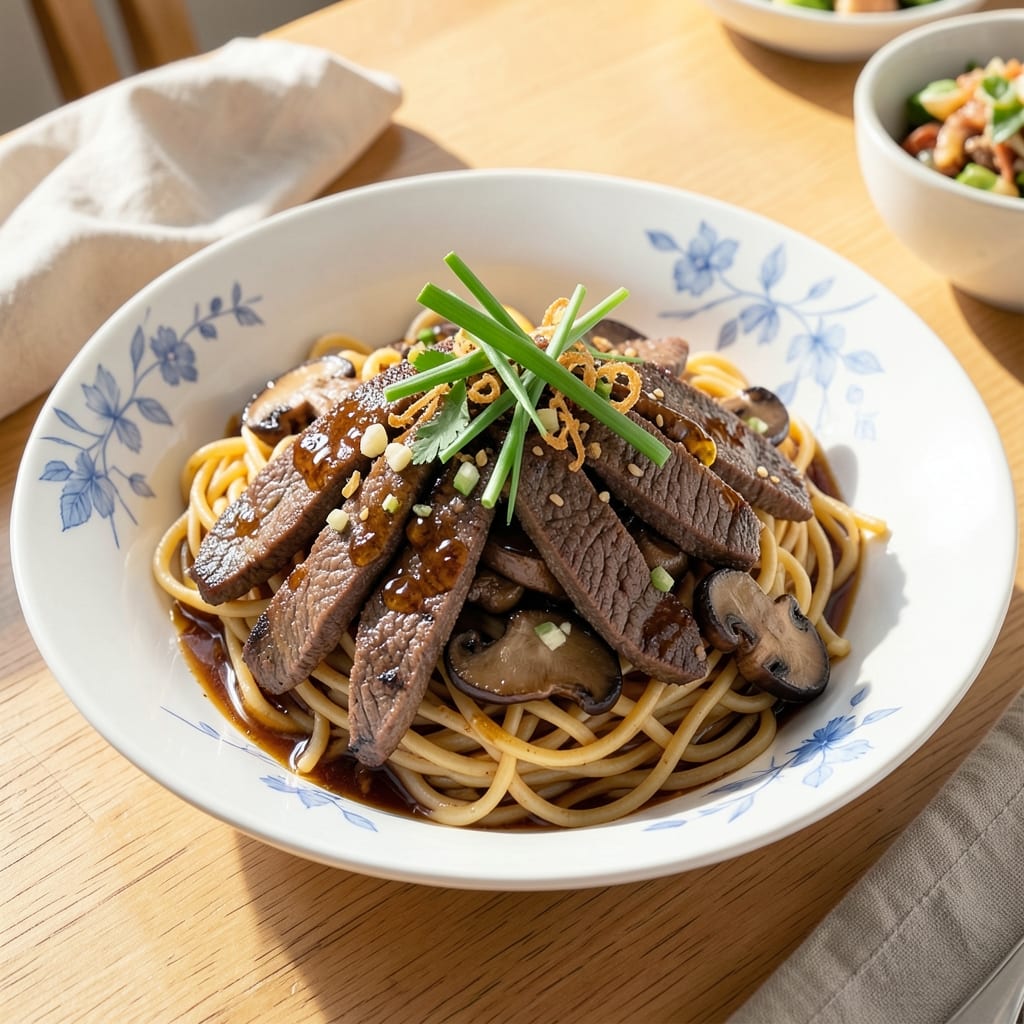 Beef Mushroom Egg Noodles Recipe: Savory Umami-Packed Breakfast in One Pan