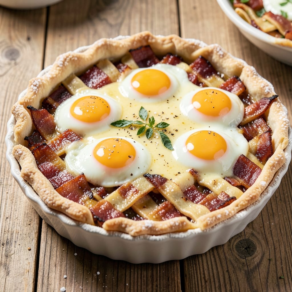 Bacon and Egg Pie Recipe Edmonds: Smoky Crust With Runny Yolk Rivers