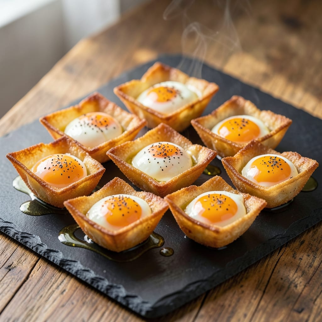 Coated Eggs Recipe: Crispy Wonton Cups With Silky Scrambled Hearts