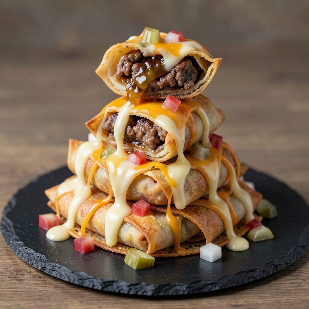 Cheeseburger Egg Rolls From The Cheesecake Factory Recipe: Crispy Wonton Cups With Smoky Cheeseburger Filling