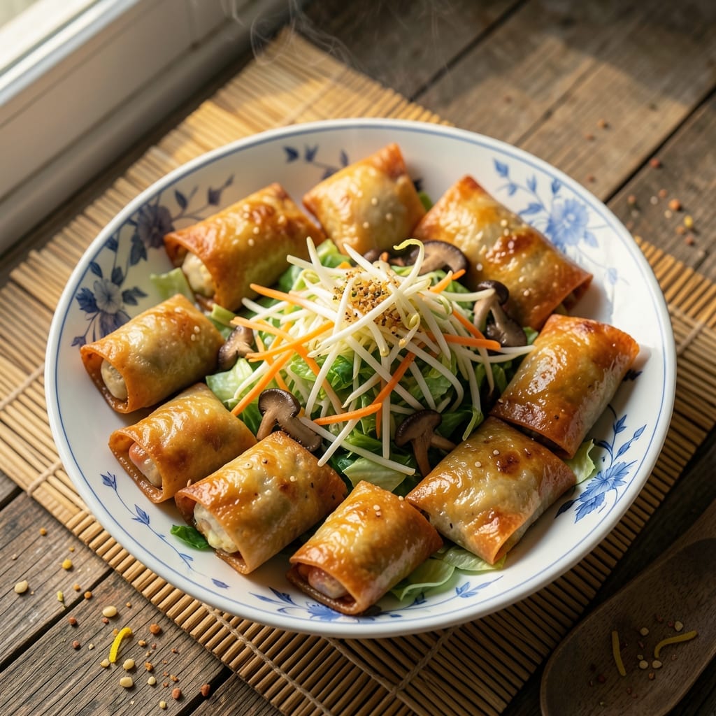 Chinese Egg Roll Recipe With Bean Sprouts: Crispy Wonton Wraps Stuffed With Fresh Greens
