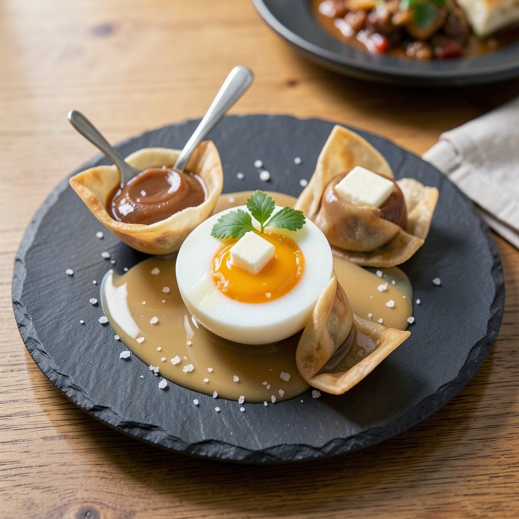 Boiled Eggs Dessert Recipe: Crispy Wonton Cups With Silky Yolk Hearts