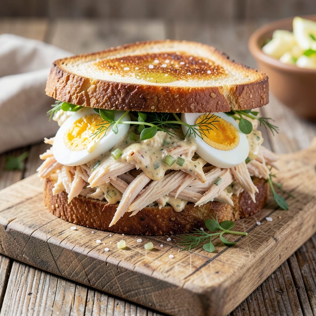 Chicken Salad With Egg Sandwich Recipe: Crunchy Herb Texture That Stays Fresh All Day