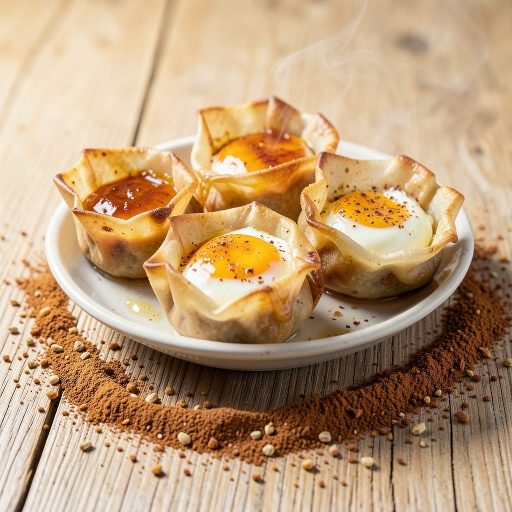 Brazilian Easter Eggs Recipe: Vibrant Spiced Yolk Surprise in Crispy Wonton Cups