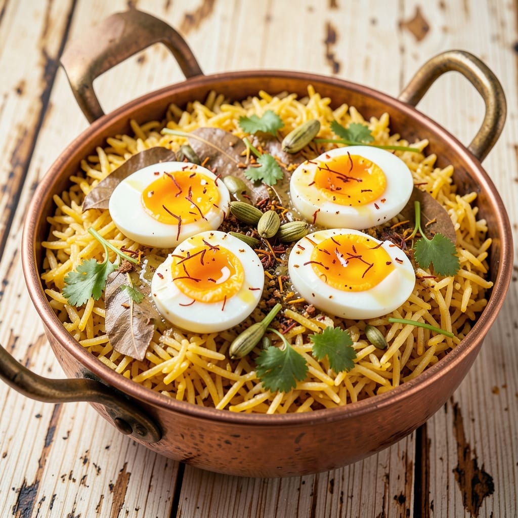 Boiled Egg Biryani Recipe: Fragrant Saffron Rice with Soft-Boiled Eggs