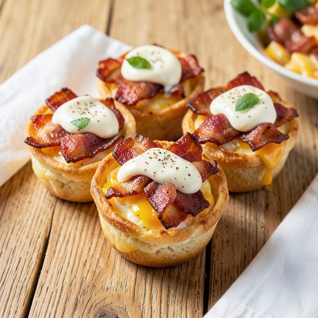 Bacon Egg and Cheese McMuffin Recipe: Crispy Wonton Shells With Melty Cheese Rivers