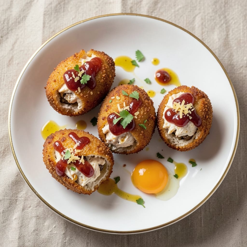 Coronation Chicken Scotch Eggs Recipe: Crispy Wonton Cups with Curried Yolk Surprise