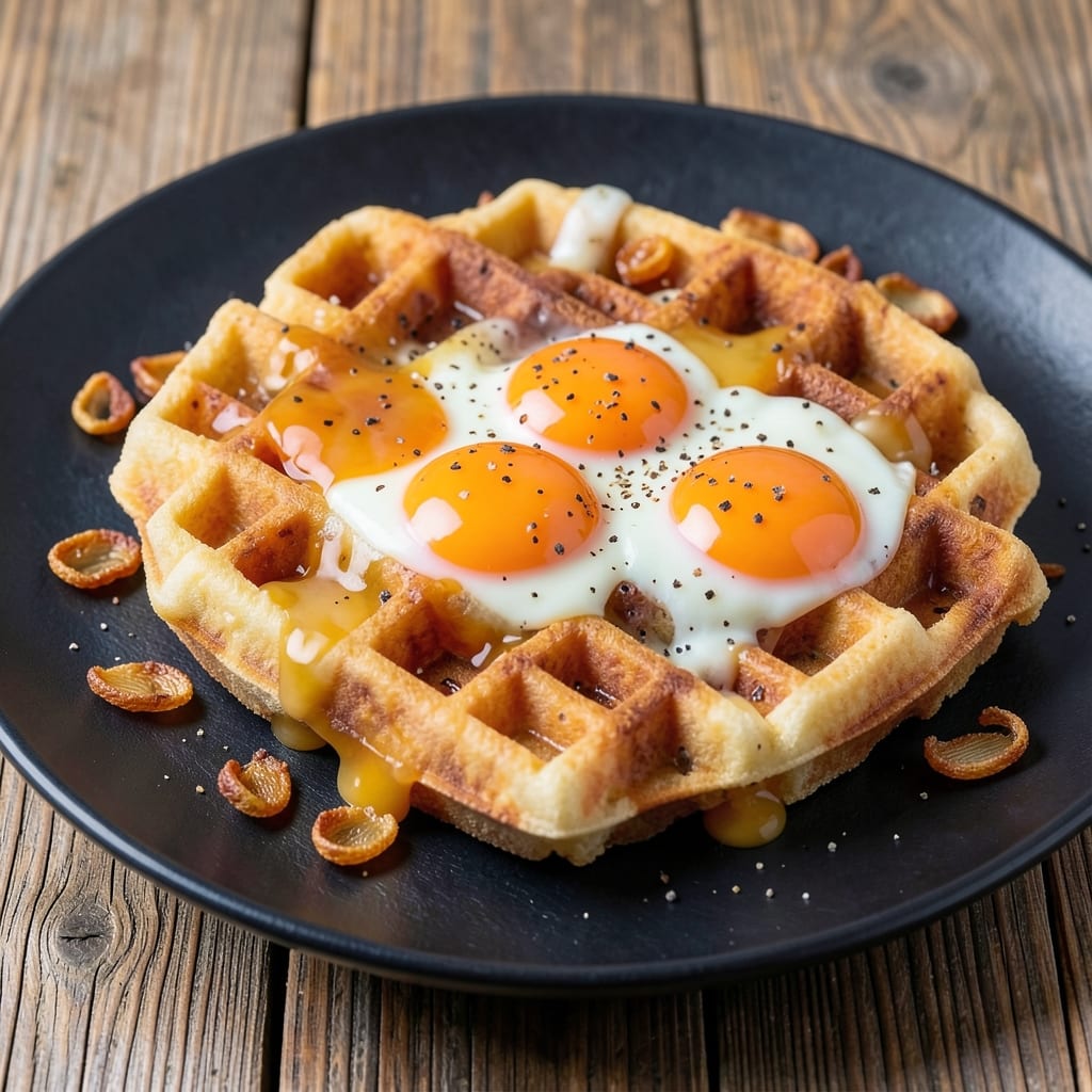 Egg And Cheese Waffle Recipe: Crispy Wontons With Golden Yolk Rivers