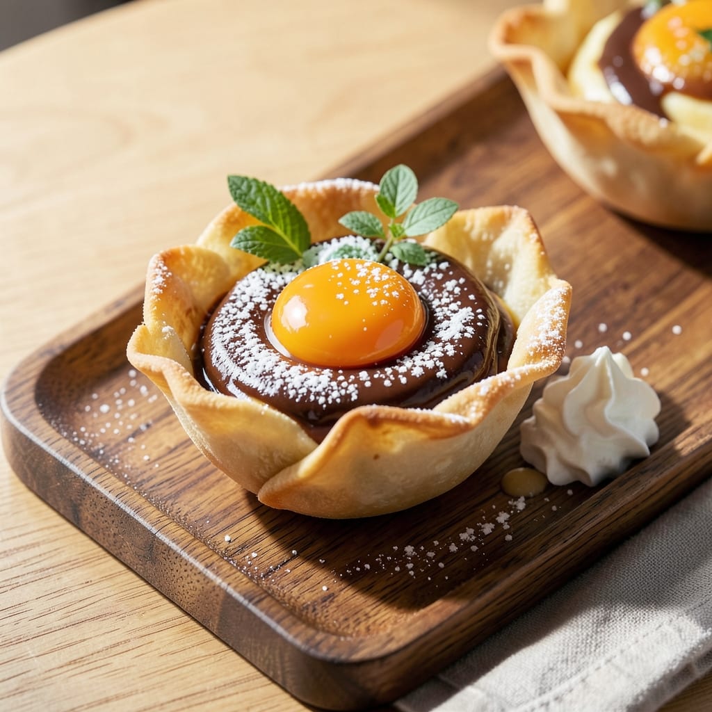 Creme Egg Shots Recipe: Mini Egg Cups With Crispy Wonton Crusts