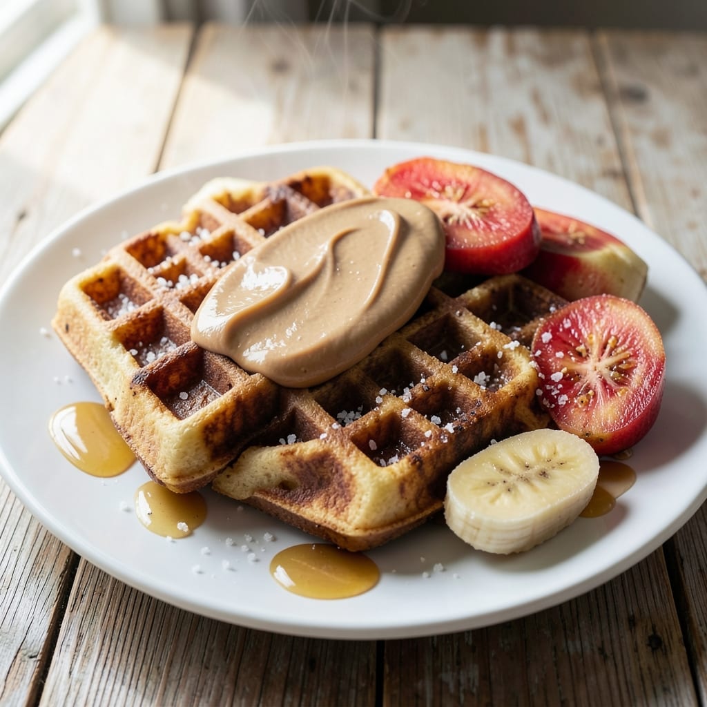 Dairy Free Egg Free Waffle Recipe: Fluffy Stacks With Banana and Nut Butter Swirl