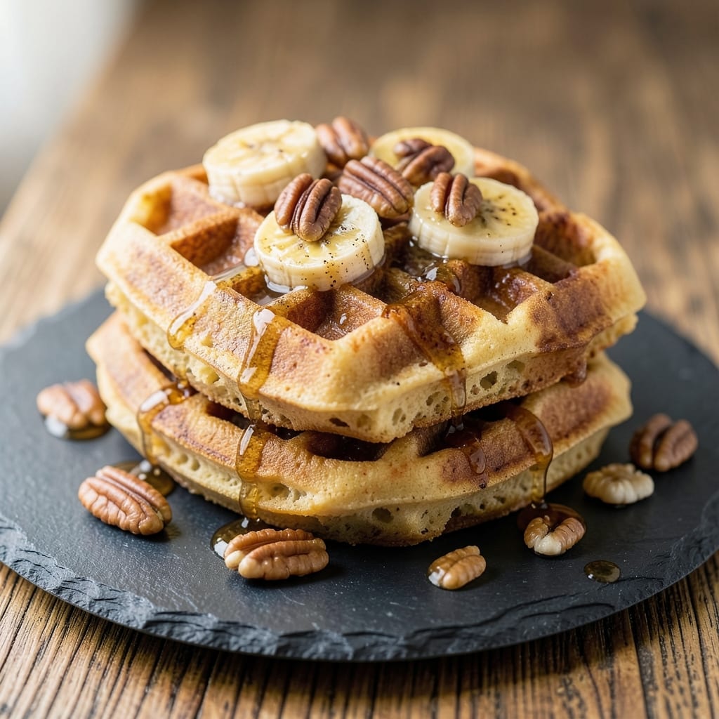 Banana Egg Waffles Recipe: Fluffy Stacks With Caramelized Top