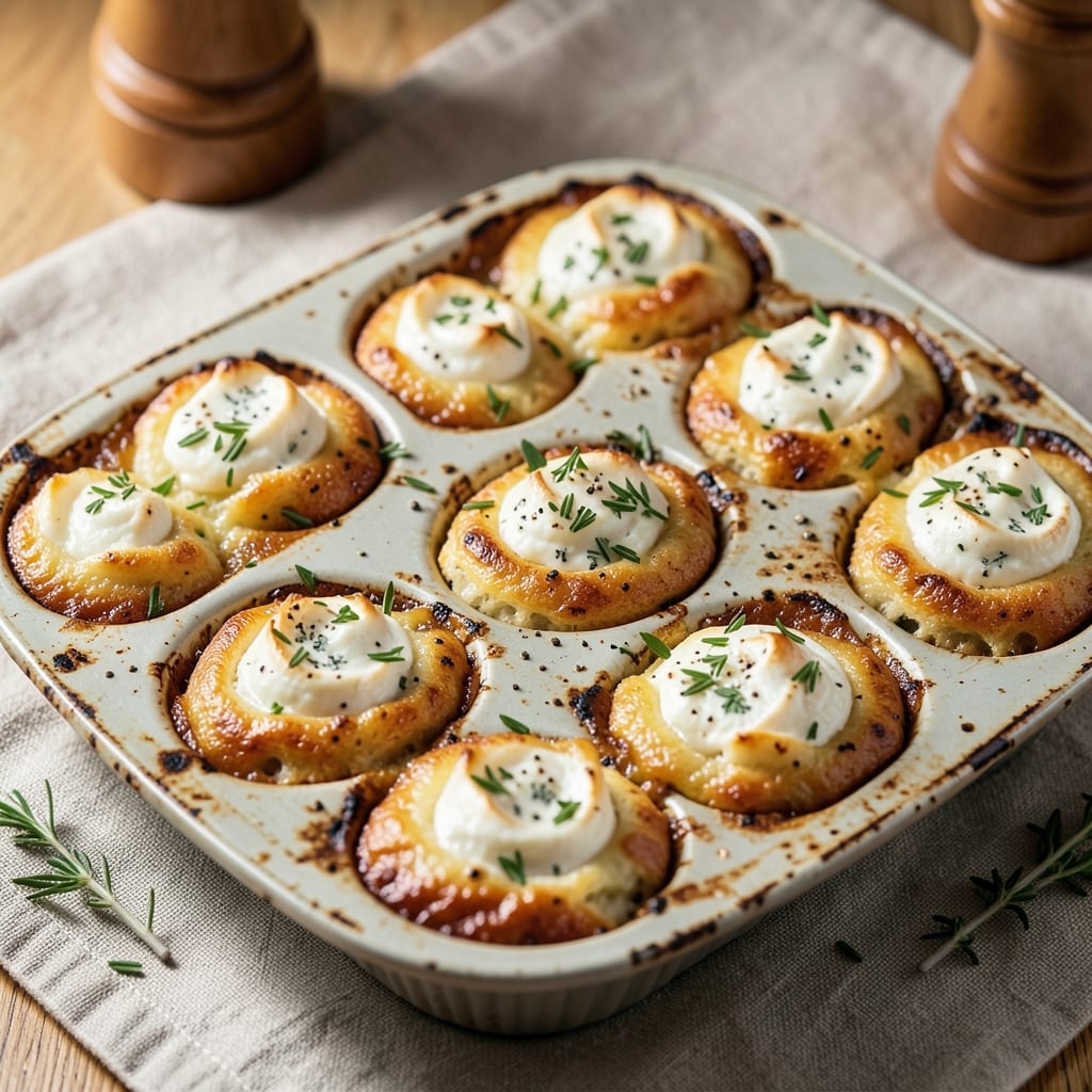 Boursin Cheese Egg Muffins Recipe: Herbed Cheese Crunch in Crispy Cups