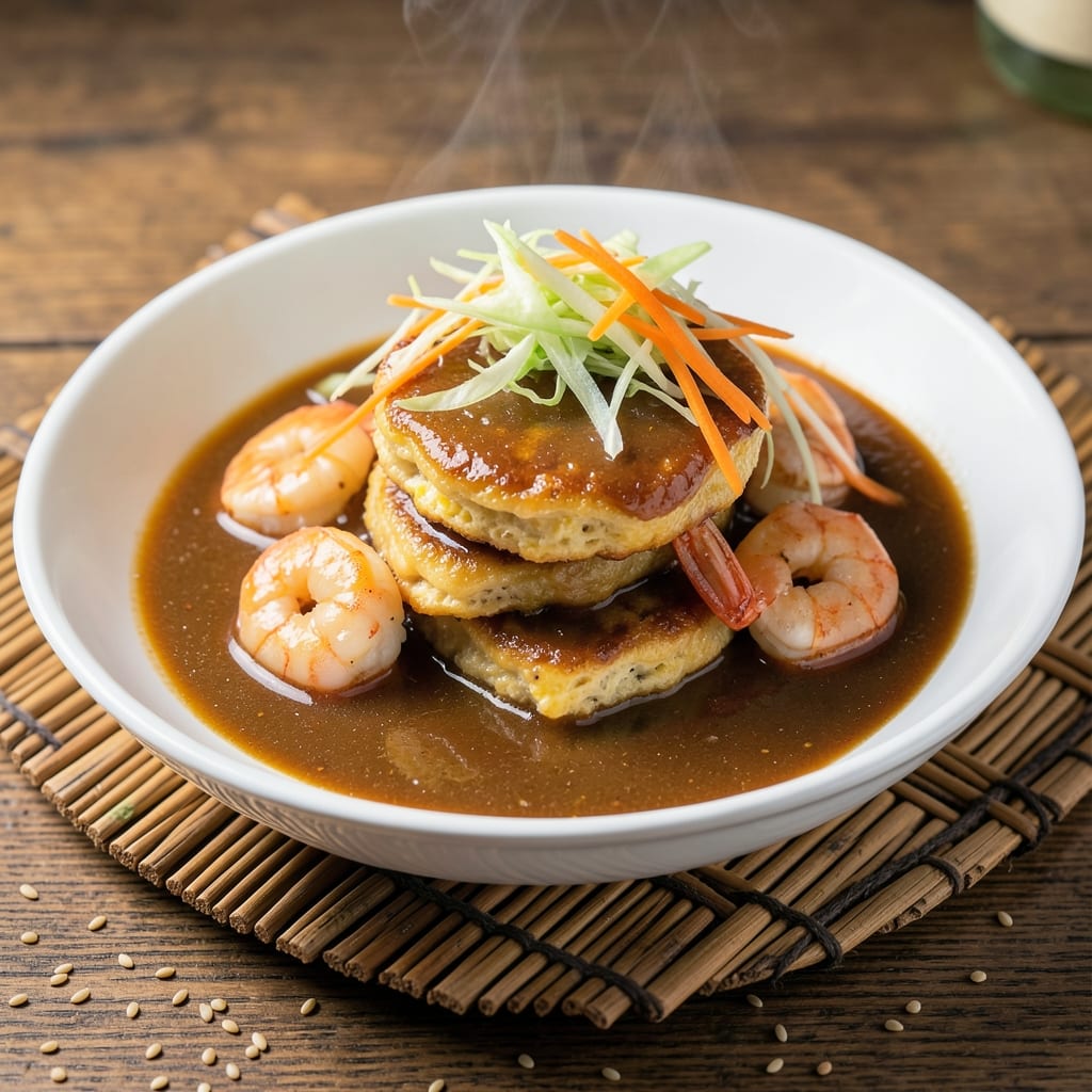 Chinese Egg Foo Young With Brown Gravy Recipe: Wonton-Crusted Comfort in Savory Pan Sauce