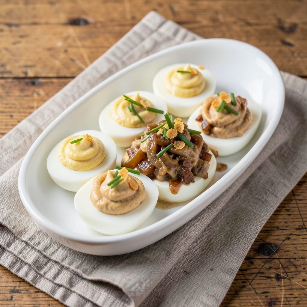 Deviled Egg Recipe with French Onion Dip: Crispy Topped, Creamy Yolk Magic