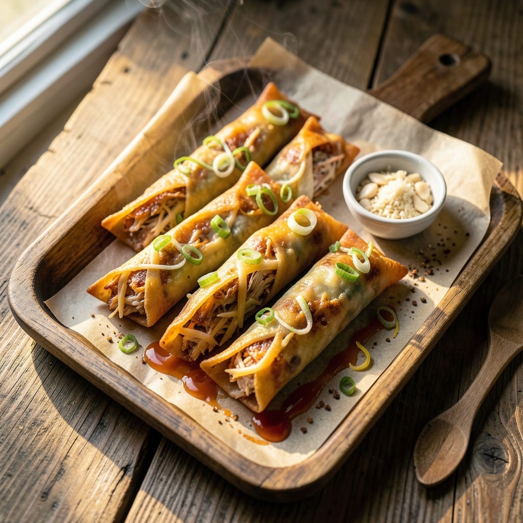 Chicken and Cheese Egg Roll Recipe: Crispy Wonton Cups With Melty Centers