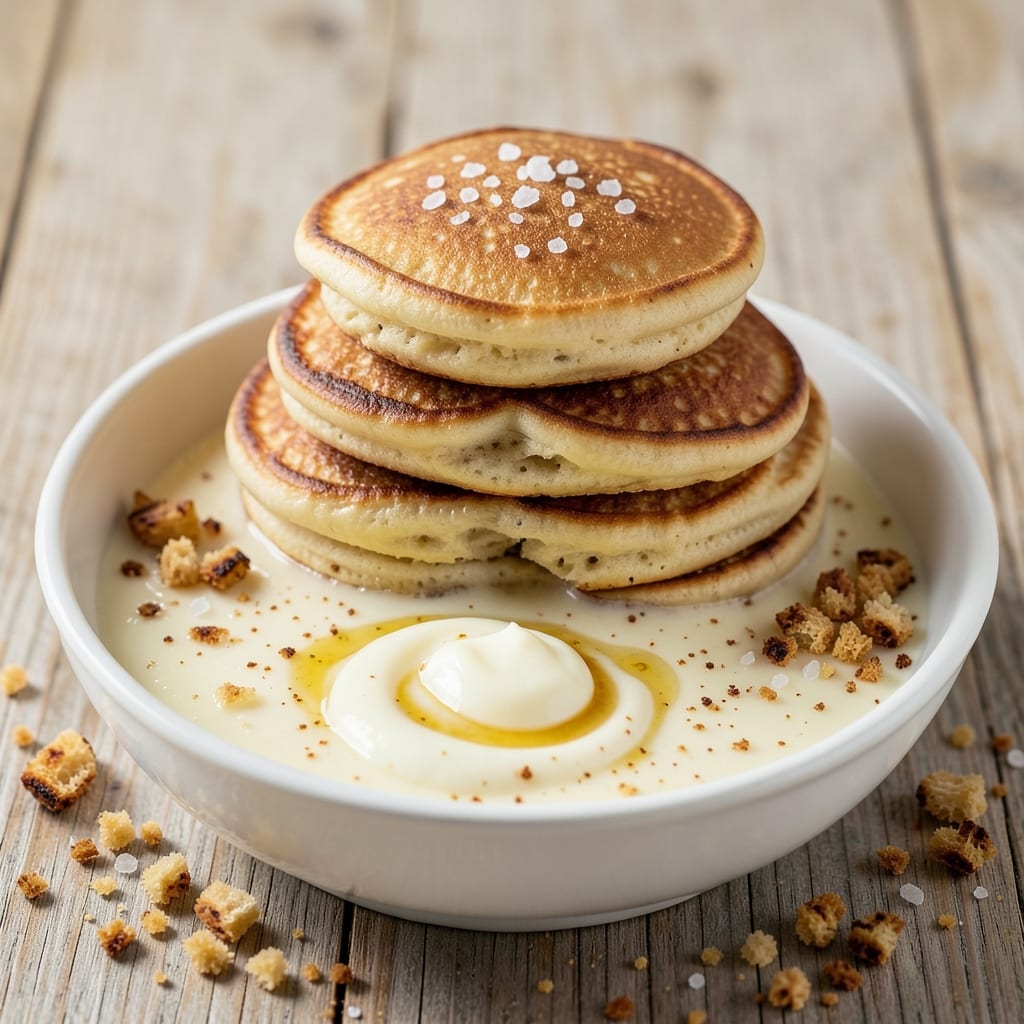Bread Egg and Sugar Recipe: Fluffy Pancakes With Golden Yolk Rivers