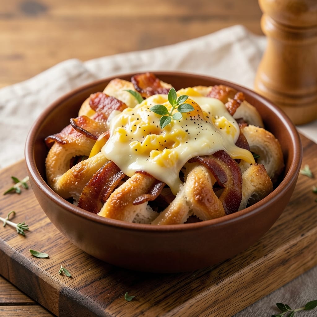 Bacon Egg and Cheese Monkey Bread Recipe: Crispy Pull-Apart Bites with Melty Cheese Rivers