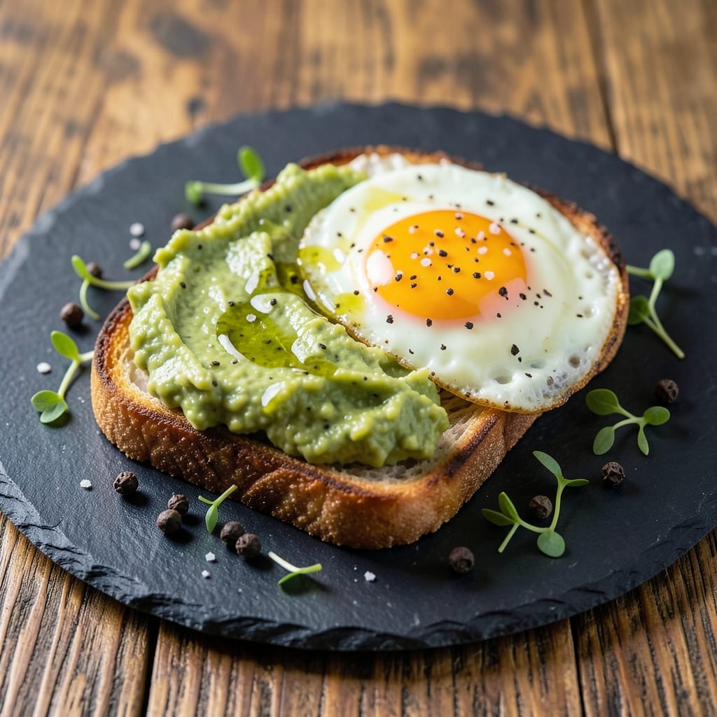 Avocado Egg Toast Breakfast Recipe: Crispy Toast with Creamy Avocado and Runny Yolk Magic